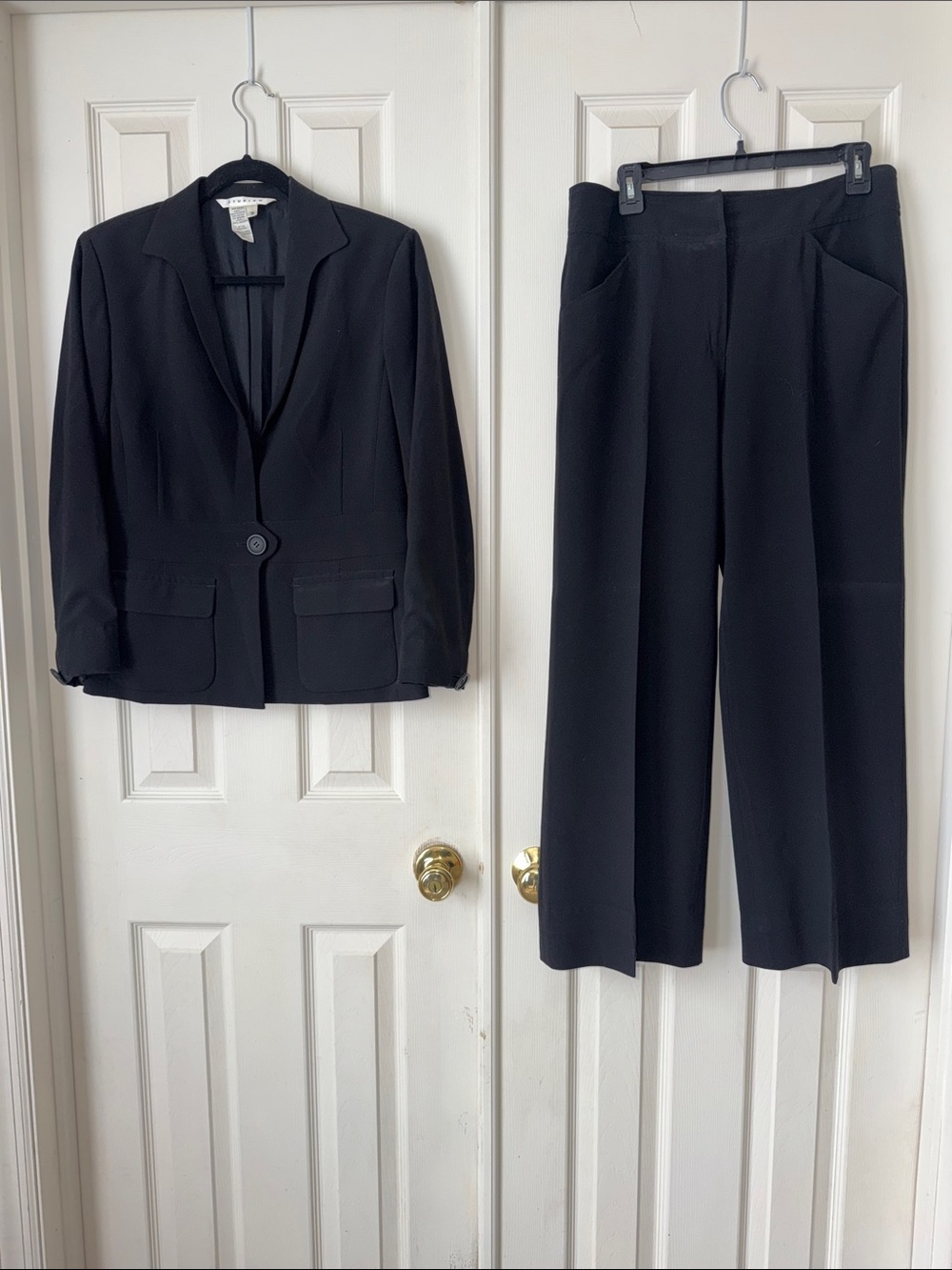 Studio M Classic Black Women's Two-Piece Suit Pants & Jacket-Sz 10